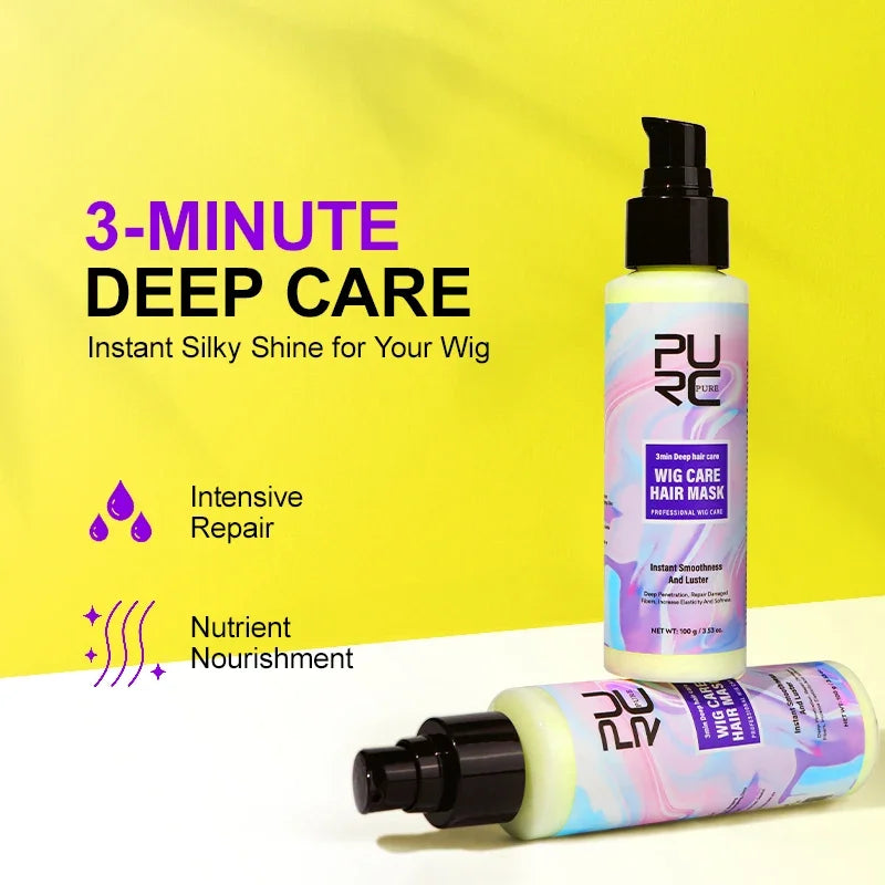 PURC Argan Oil Hair Mask Wig Care Products for Human Hair Repair Damaged Smoothing Wig Hair Care for Women 100ml/3.53 oz.