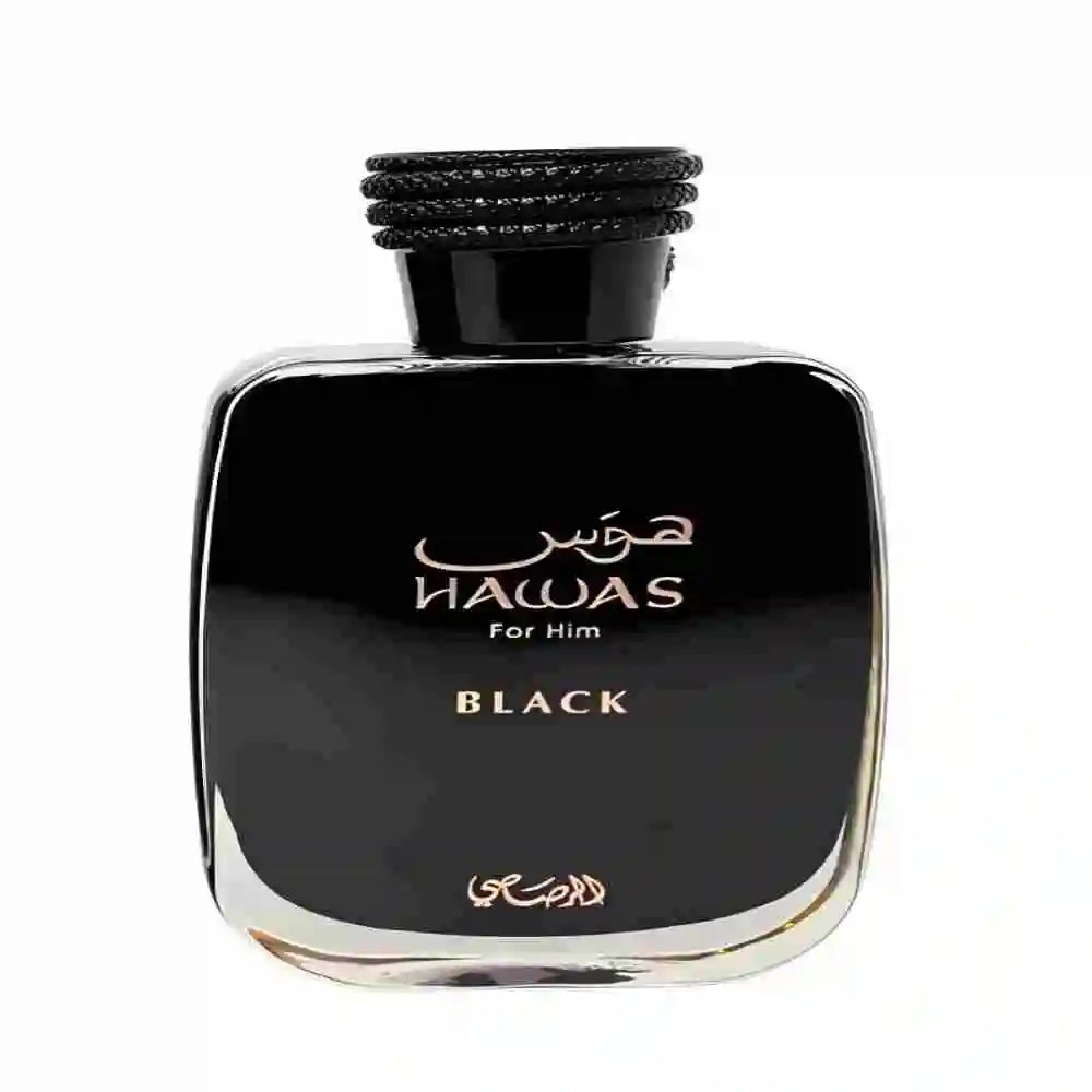 Hawas Black for Men - A Mysterious Noir Scent, Intense & Alluring Fragrance with Dark Accords, 3.4 oz
