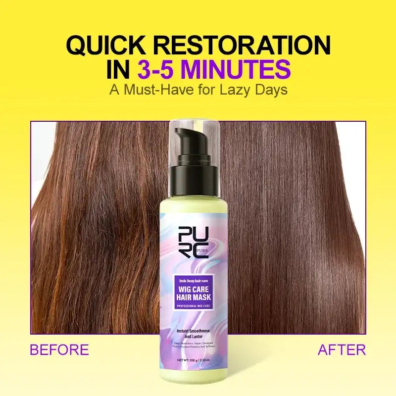 PURC Argan Oil Hair Mask Wig Care Products for Human Hair Repair Damaged Smoothing Wig Hair Care for Women 100ml/3.53 oz.