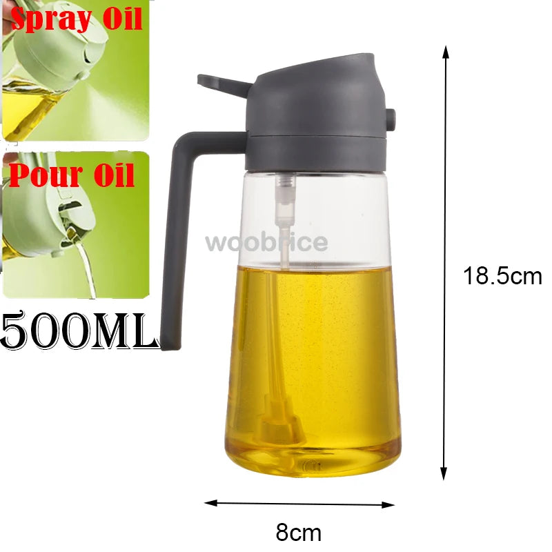 2in1 Kitchen Spray Oil Dispenser Oil Sprayer Polisher or Oil Brush for Air Fryer Salad Grilling Roasting Cooking Kitchen Acceeso
