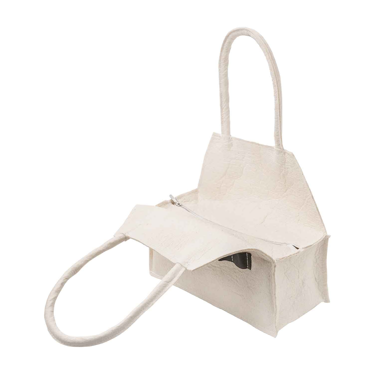 White Pinatex Handbag - Curated Sparkle Parlor