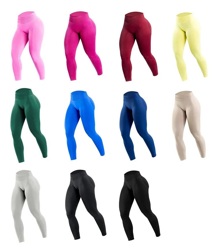 Women's High Waist Athletic Leggings - Peach Buttocks Yoga Pants - Curated Sparkle Parlor