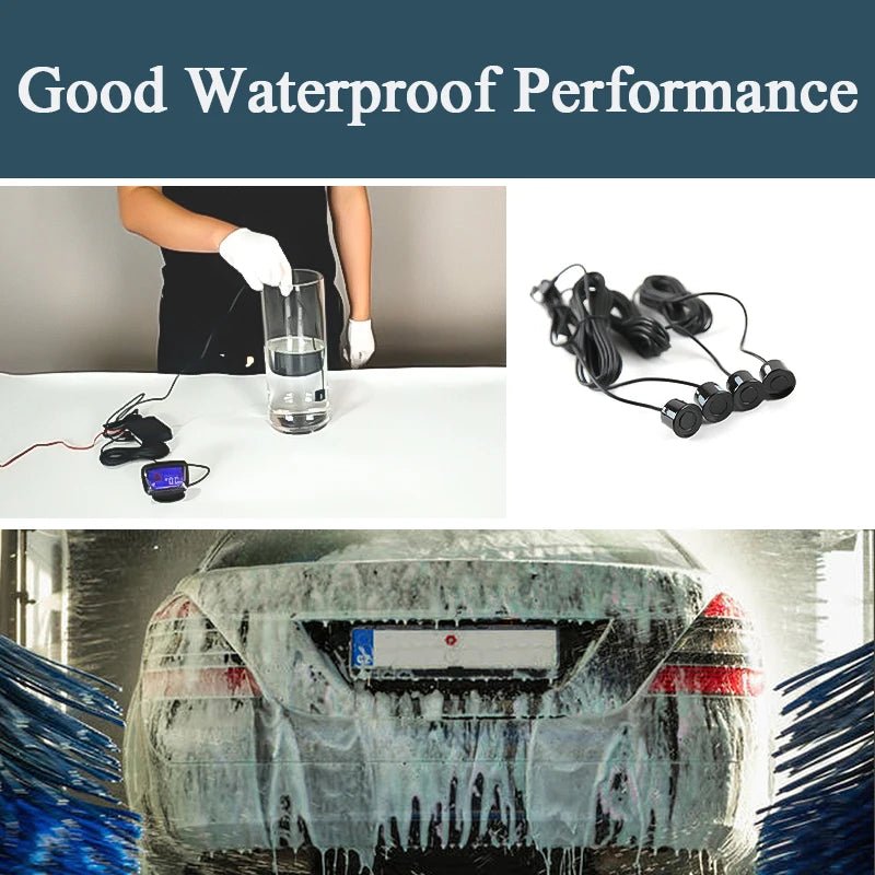 Hippcron 4PCS 22mm Car Parking Sensors Backup Radar System Black Red Blue Gold Grey Silver Champagne Gold White Color Sensor - Curated Sparkle Parlor