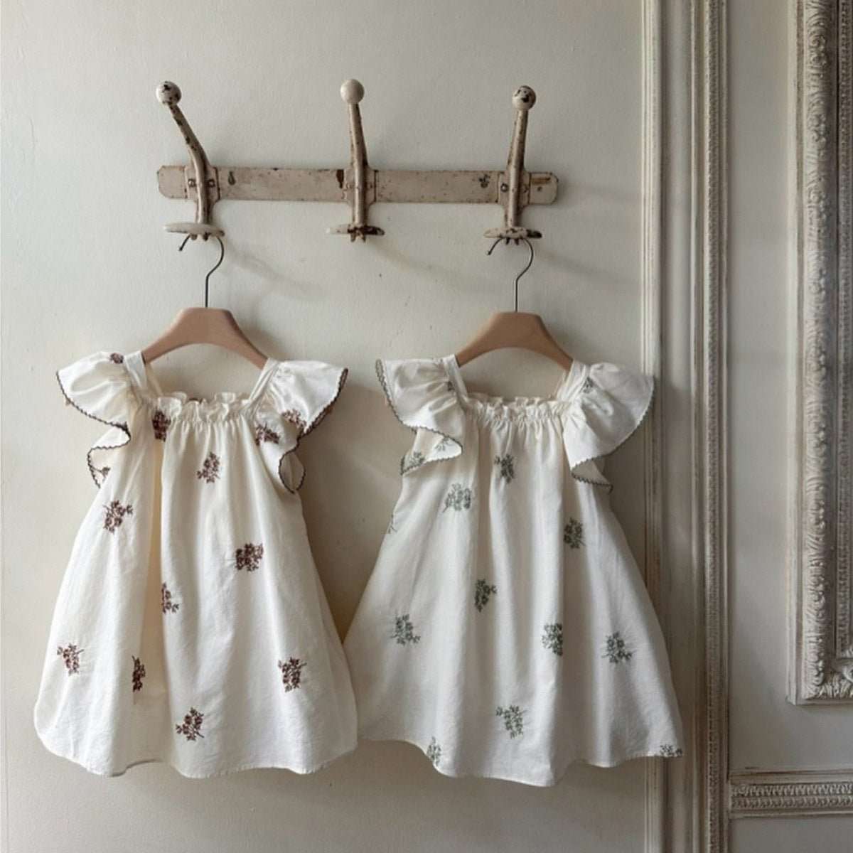 Summer Hot Selling Baby Kids Girls Fly Sleeves Flowers Pattern Embroidered Princess Dress - Curated Sparkle Parlor