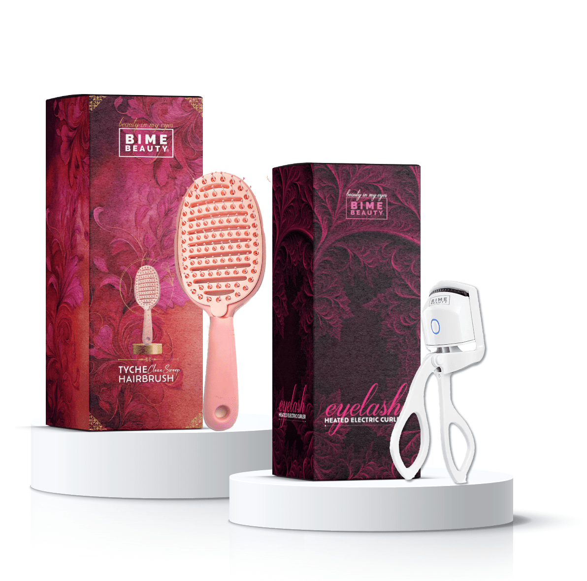 The Complete Eye & Hair Perfection Bundle: Tyche Brush & Electric Eyelash Curler - Curated Sparkle Parlor