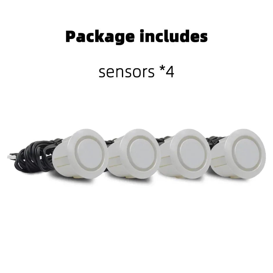 Hippcron 4PCS 22mm Car Parking Sensors Backup Radar System Black Red Blue Gold Grey Silver Champagne Gold White Color Sensor - Curated Sparkle Parlor