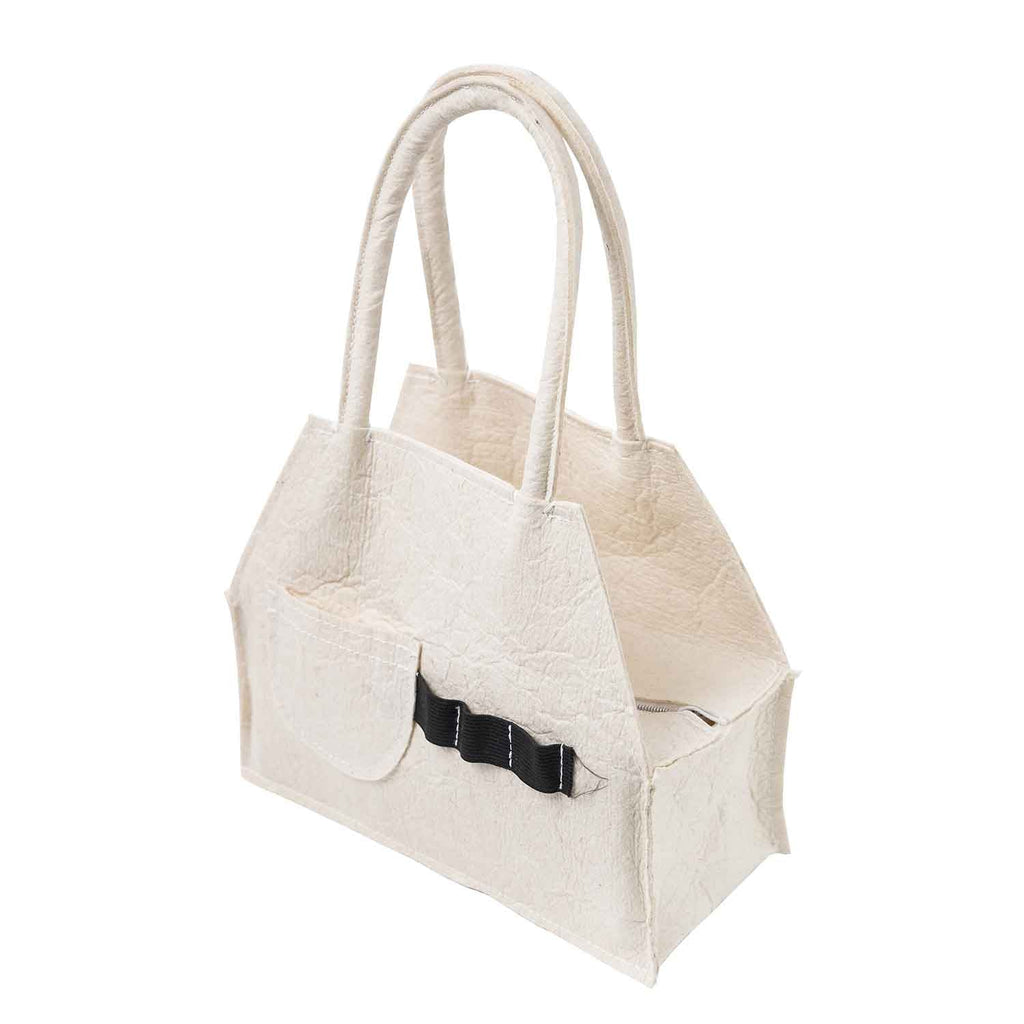 White Pinatex Handbag - Curated Sparkle Parlor