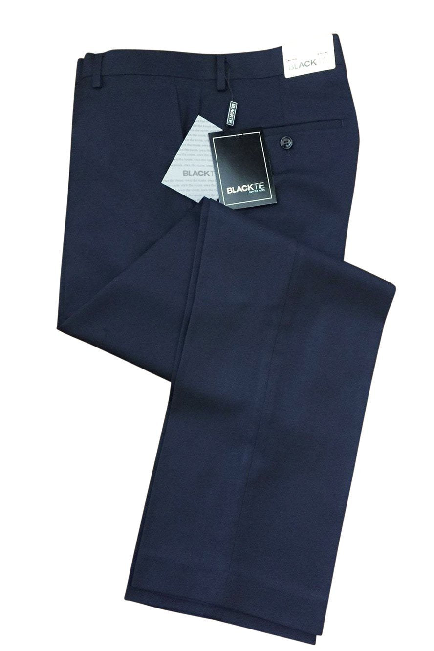 "Bradley" Midnight Navy Luxury Wool Blend Suit Pants - Unhemmed - Curated Sparkle Parlor
