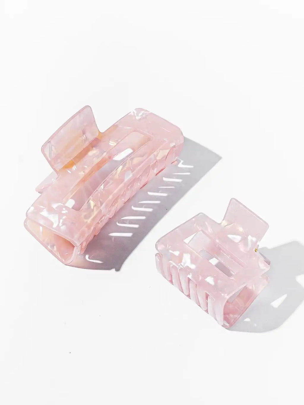 Rose Quartz Claw Clips, Set of 2 - Curated Sparkle Parlor