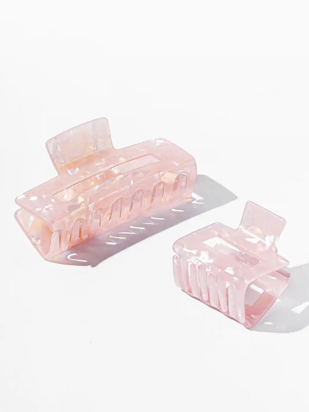 Rose Quartz Claw Clips, Set of 2 - Curated Sparkle Parlor