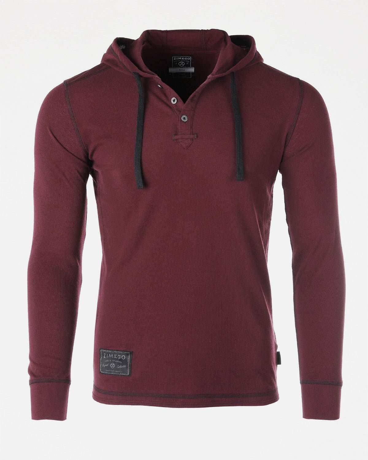 Vintage Thermal Long Sleeve Lightweight Fashion Hooded Henley - Curated Sparkle Parlor