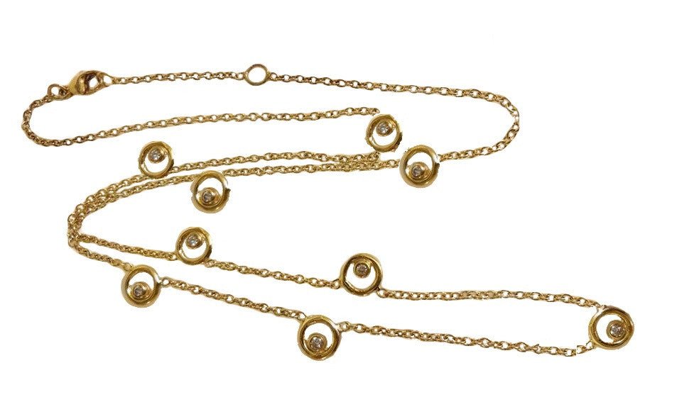 Karma Chain - 14K Gold with Ripples of Diamonds - Curated Sparkle Parlor