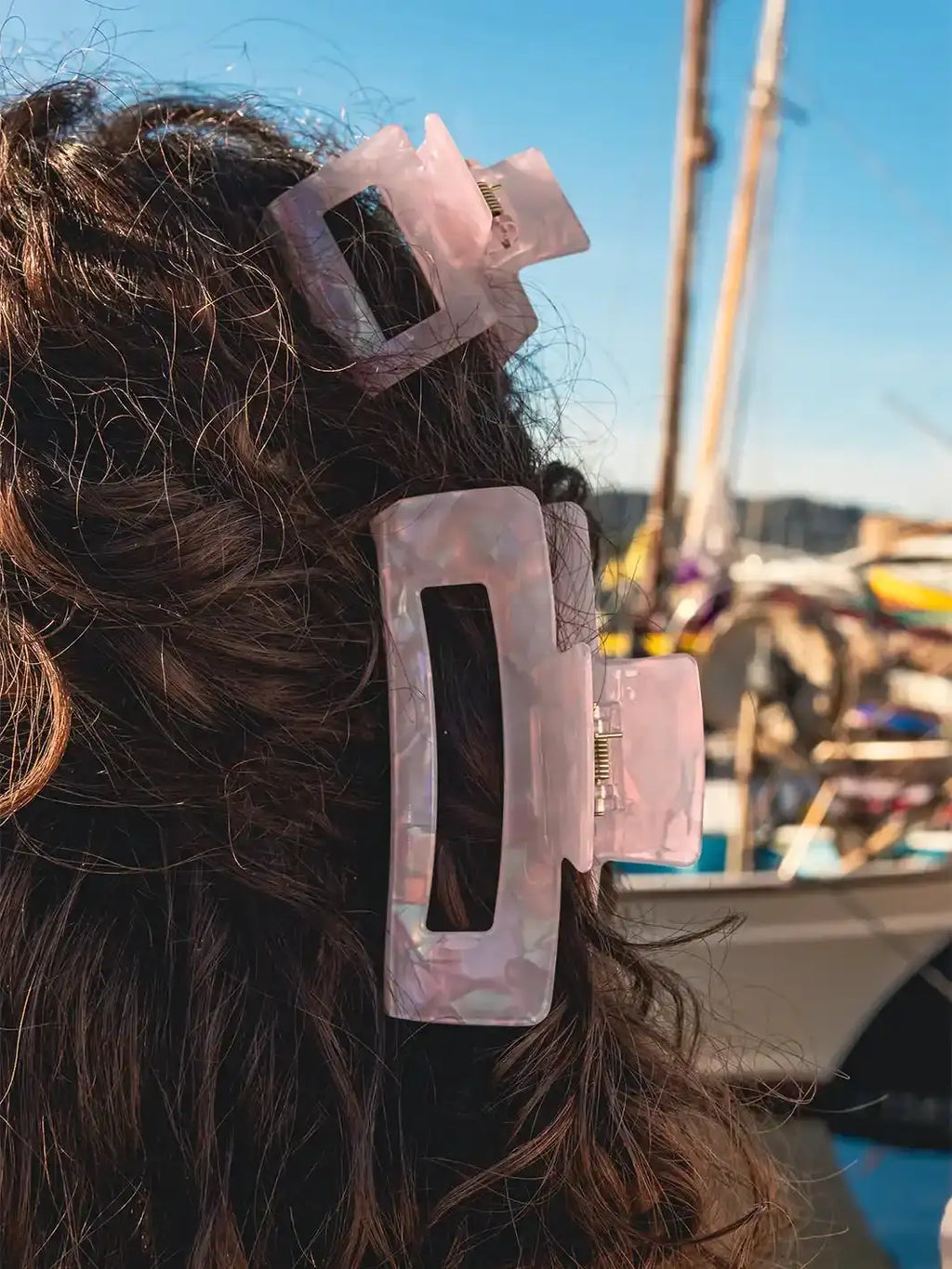 Rose Quartz Claw Clips, Set of 2 - Curated Sparkle Parlor